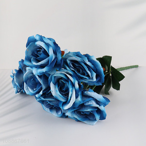 Yiwu market 9heads artificial rose flower fake flower for decor