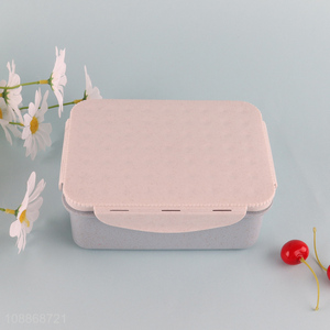 Yiwu factory 1000ml eco-friendly wheat straw lunch box with chopsticks&spoon