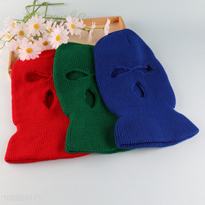 Good sale multicolor acrylic knitted face mask hat for winter