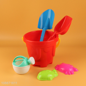 Good quality plastic kids beach toy set with sand bucket sand shovel