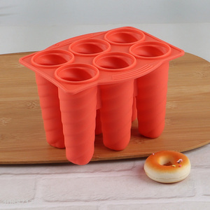 New product 6-cavity homemade popsicle molds silicone ice pop maker