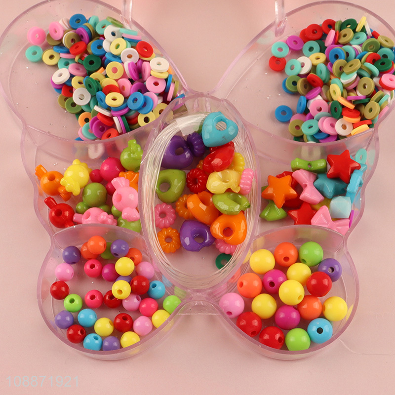 Wholesale pop beads diy jewelry bracelet making kit with butterfly shaped storage case