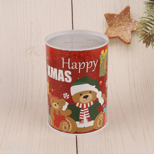 Popular products christmas style cartoon kids tinplate money box