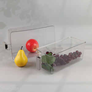 Factory price clear plastic refrigerator organizer bin food storage container