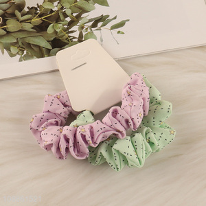 Popular products 2pcs printed polyester hair ring hair band