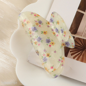 New Arrival Non-slip Floral Pattern Hair Clips Acrylic Hair Claw Clips