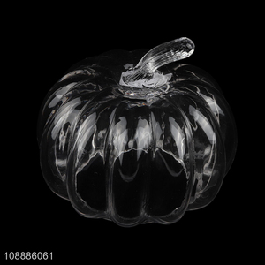 Good quality pumpkin shaped clear glass Halloween ornaments