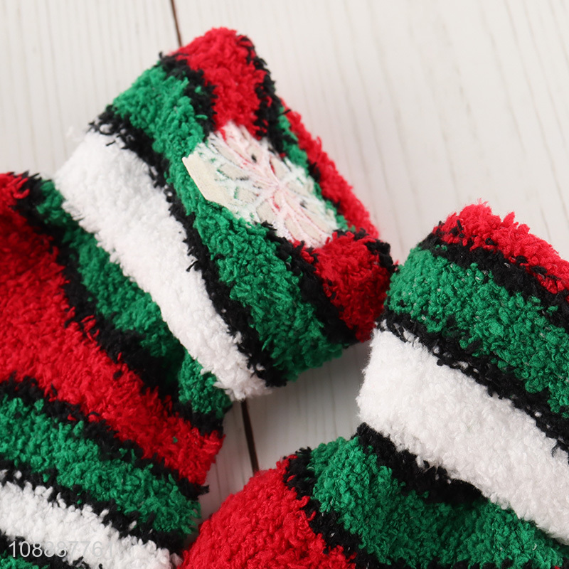 Wholesale Christmas socks winter fuzzy holiday slipper socks