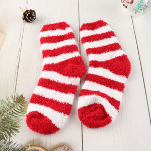 Yiwu market womens winter socks fuzzy microfiber slipper socks