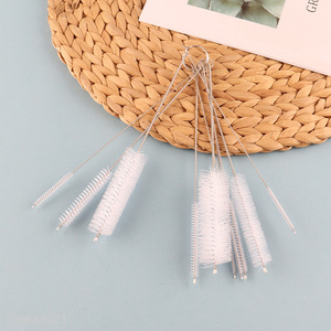 Low price 10-piece nylon pipe brush feeding bottle straw brush kit