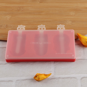 Top sale red silicone cartoon popsicle mold ice pop mold