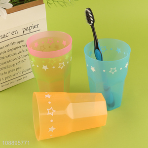 New arrival 4pcs plastic toothbrush cups bathroom tumbler cups