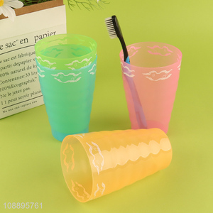 High quality 4pcs bathroom mouthwash cups plastic toothbrush tumblers