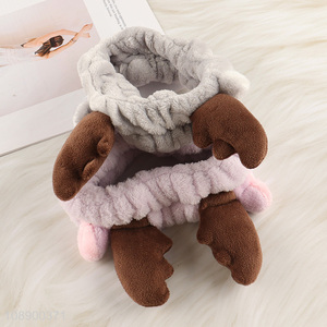 New product cute antler plush makeup headband face wash headband