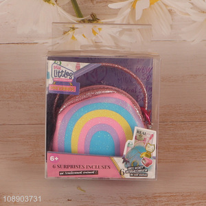 Yiwu market rainbow color girls princess mini hand bag pendant blind box toy