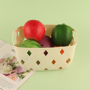 New product hollow plastic storage basket for pantry shelves toys