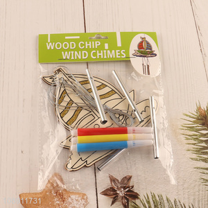 Hot Selling Sailboat Wind Chime Kit DIY Painting Wooden Arts Crafts