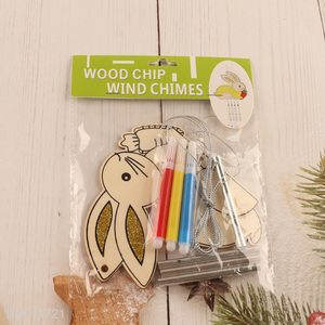 High Quality Bunny Wind Chime Kit DIY Coloring Wooden Craft for Decor