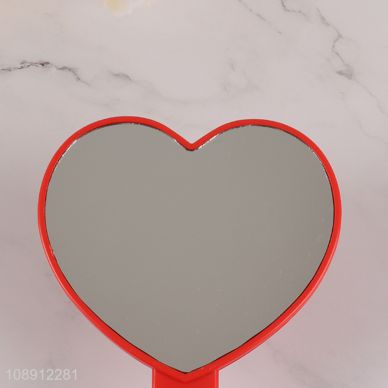 High quality heart shape handheld makeup mirror cosmetic mirror