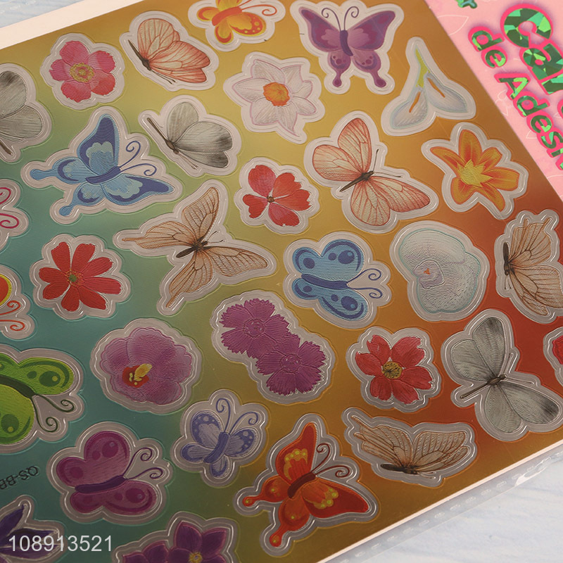 Wholesale Cartoon Butterfly PVC Stickers for Kids Teens