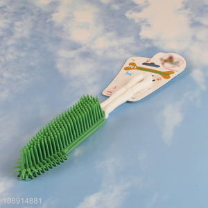 Wholesale soft bristle pet dog bathing brush  with long handle