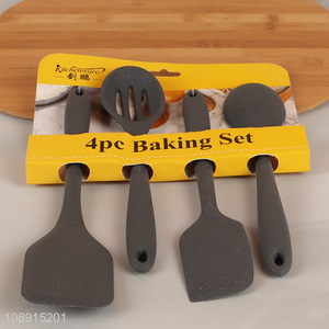 Popular products 4pcs black non-stick silicone baking tool set for home