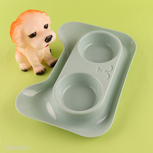 Yiwu market plastic double bowl puppy feeder bowl pet bowl