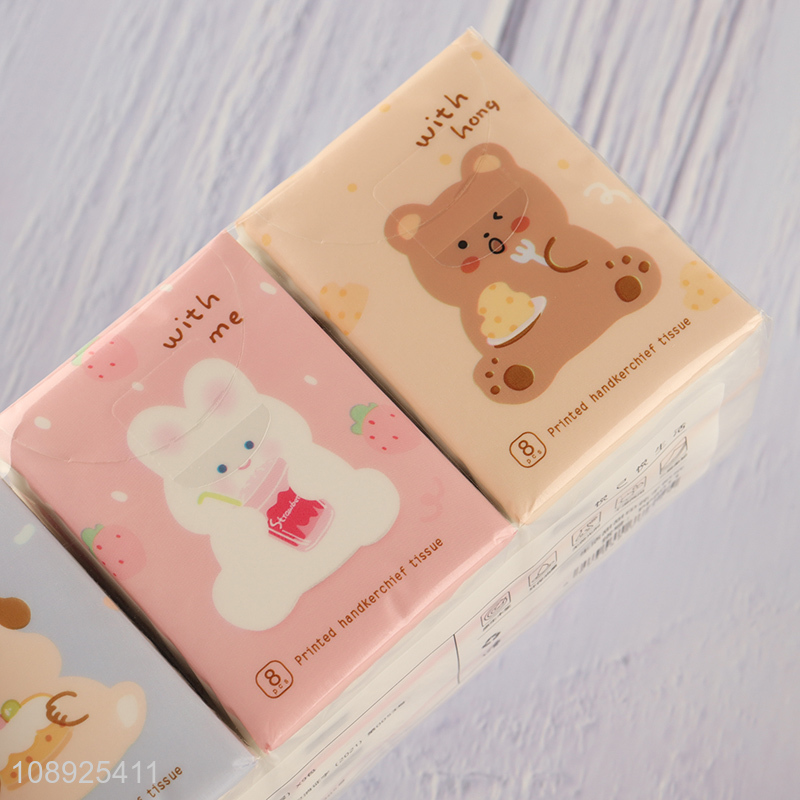 Online wholesale cartoon portable facial tissue pocket tissue