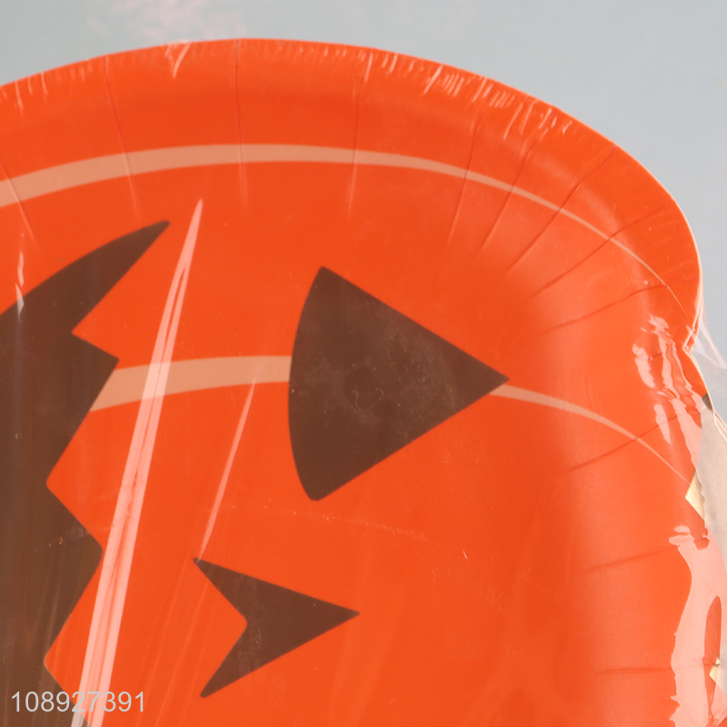 Hot selling pumpkin shaped disposable paper plate for party supplies