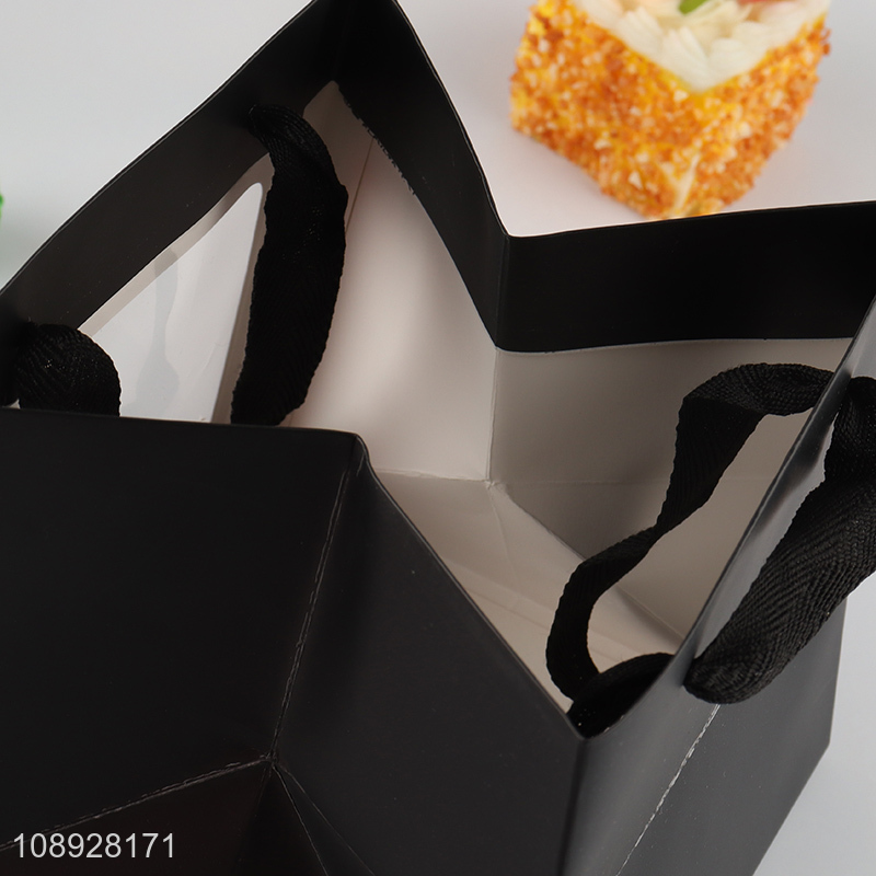 Yiwu market gift packaging bag paper tote bag with clear window