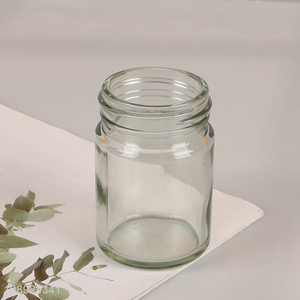 Good quality transparent glass storage jar wide mouth glass jam jar