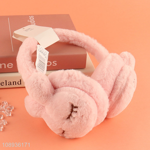 Hot selling pink rabbit girls winter warm earmuffs