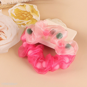 New Arrival 2PCS Organza Hair Scrunchies Elastic Hair Ropes