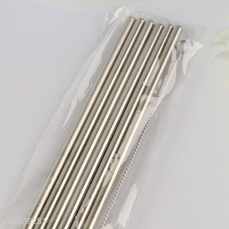 Yiwu market 6pcs stainless steel reusable drinking straw