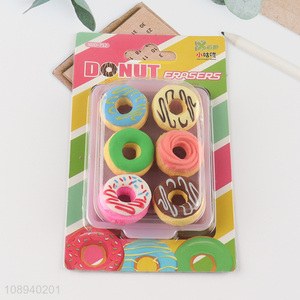 Good quality donut series student stationery eraser set