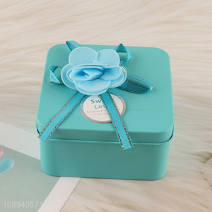 Yiwu market square tinplate storage box candy box