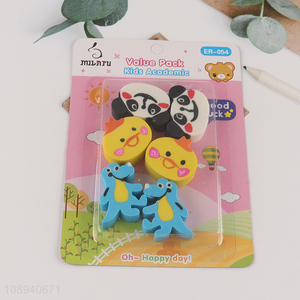 New arrival cartoon animal series kids eraser set