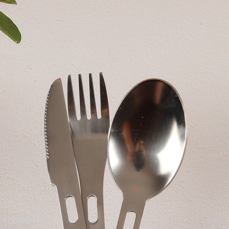 Wholesale 3PCS Stainless Steel Flatware Set Includes Knife Fork Spoon