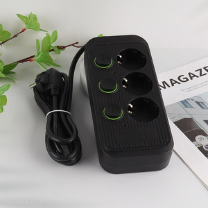 Wholesale EU Extension Socket Power Strip with 3 Sockets & Individual Switches