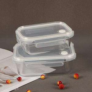 New arrival rectangle glass food storage container food crisper