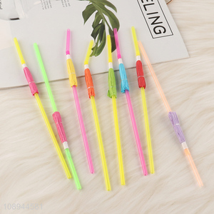 New Product 8PCS Umbrella Drinking Straws Disposable Corktail Straws