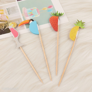 New Product 4PCS Summer Corktail Fruit Picks Cupcake Toppers