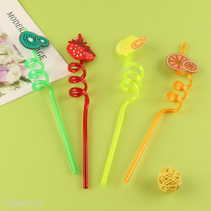 New Product Fruit Theme Drinking Straws Summer Plastic Straws