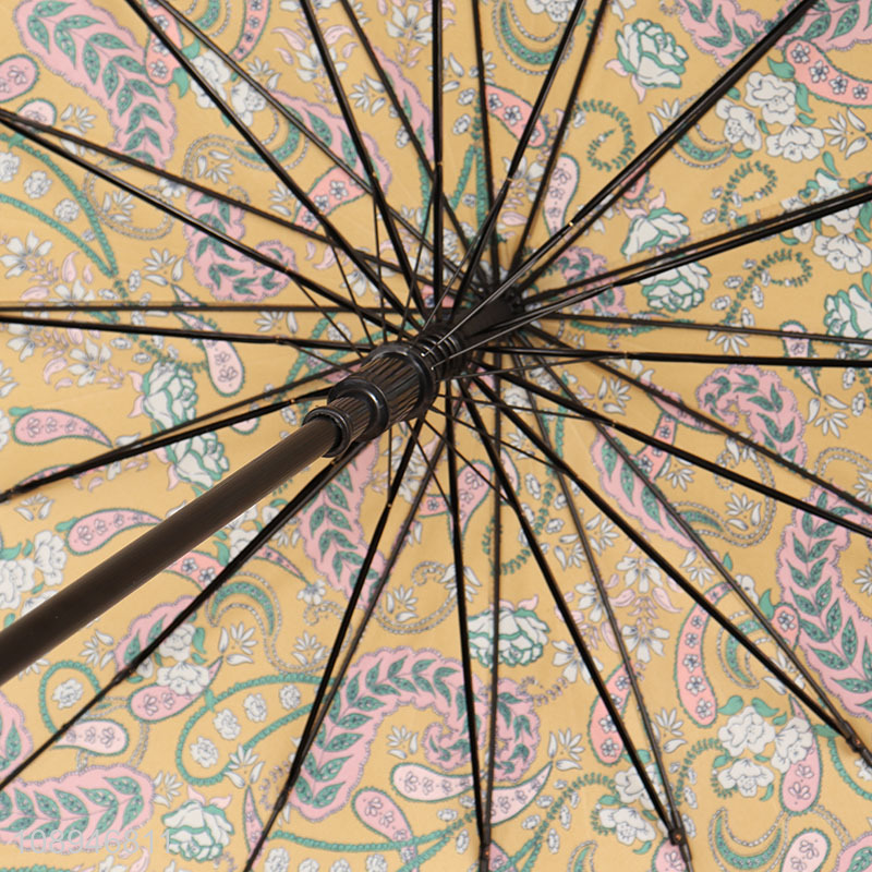 New Product 16k Long Auto Open Straight Umbrella Paisley Umbrella for Rain