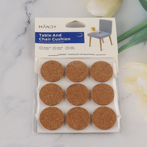 Good Quality 9PCS 2.8X2.8CM Round Cork Furniture Pads Anti Scratch Chair Leg Pads