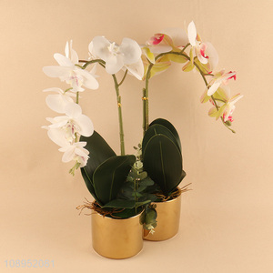 Wholesale Fake Orchid Artificial Potted Plant for Indoor Outdoor Decor