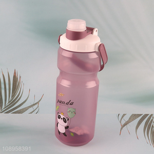 Hot Sale 1000ml Cartoon Panda Printed Plastic Water Bottle with Handle