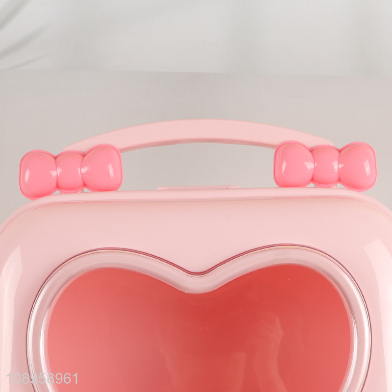 Top selling portable heart shape plastic storage box for kids