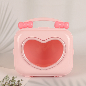 Top selling portable heart shape plastic storage box for kids