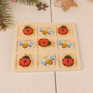 China supplier insect series wooden tic tac toe toy for children